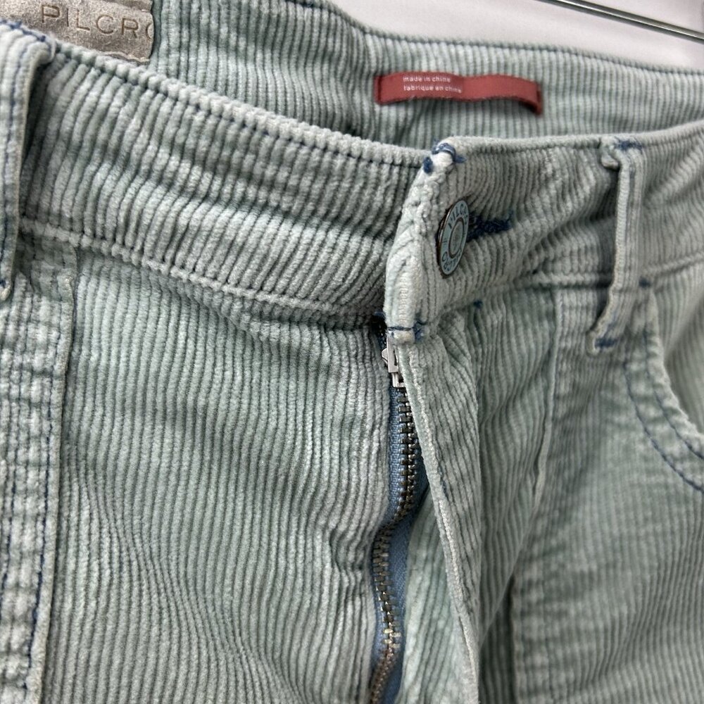 Anthropologie Pilcro 30 The Icon Mid-Rise Corduroy Chop Pocket Flare Jeans Green - Picture 16 of 16